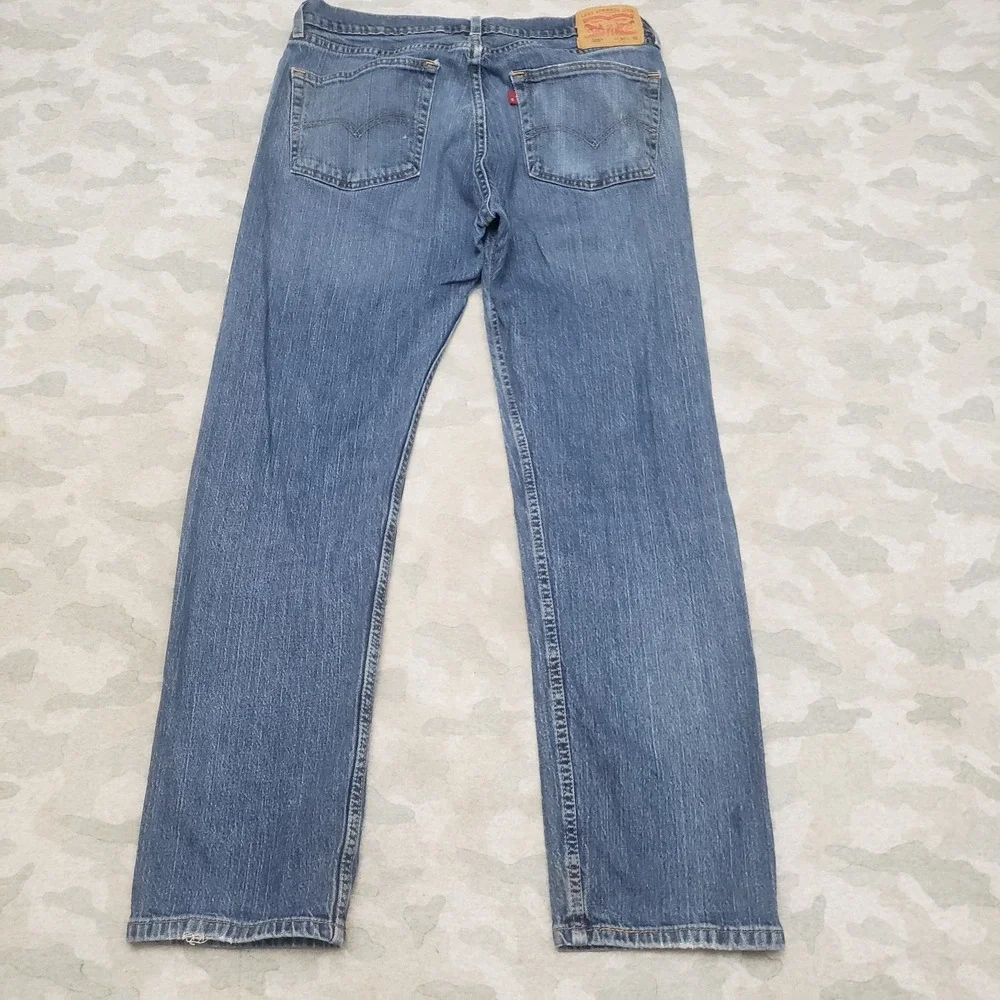Levis 505 Jeans Mens 38x32 Blue Straight Leg‎ Pockets Denim Medium Wash